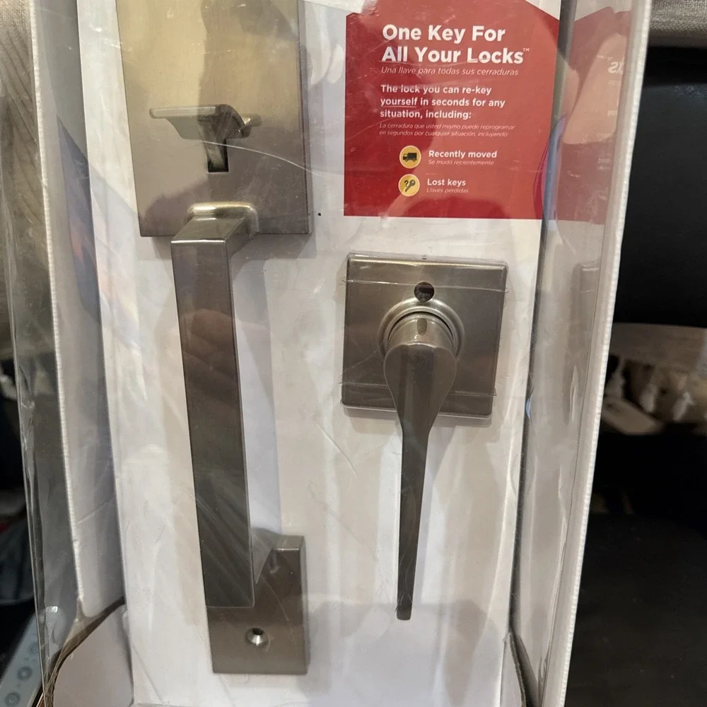 Kwikset Amador Handleset Square Hollis Lever Satin Nickel‎ 96870-187
